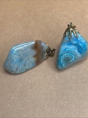 2 Genuine Stone Pendants